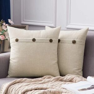 NWOT A Pair of Miulee  Tweed Linen Style 25" Square Pillow Covers